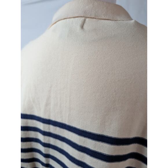 NEW Truth by Republic Sweater Ivory Blue Stripes Women's Size Medium Preppy NWT - Picture 7 of 16